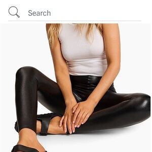 Commando szL Black Faux Leather Leggings SAKS Retail $128